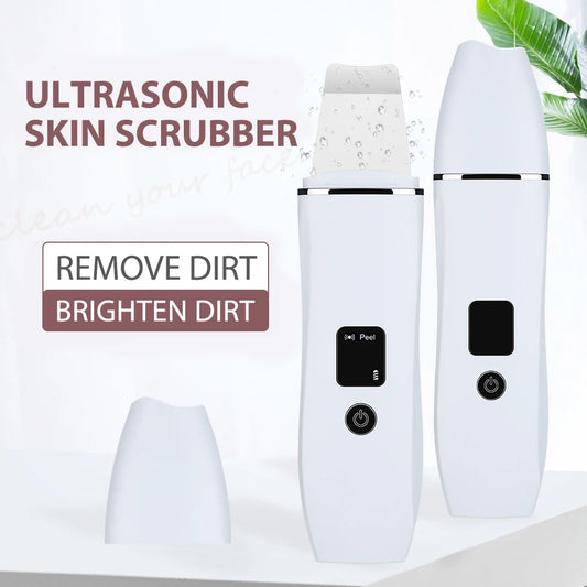 Ultrasonic Ion Skin Scrubber, Blackhead Remover Deep Face Cleaning, Acne Pore Cleaner